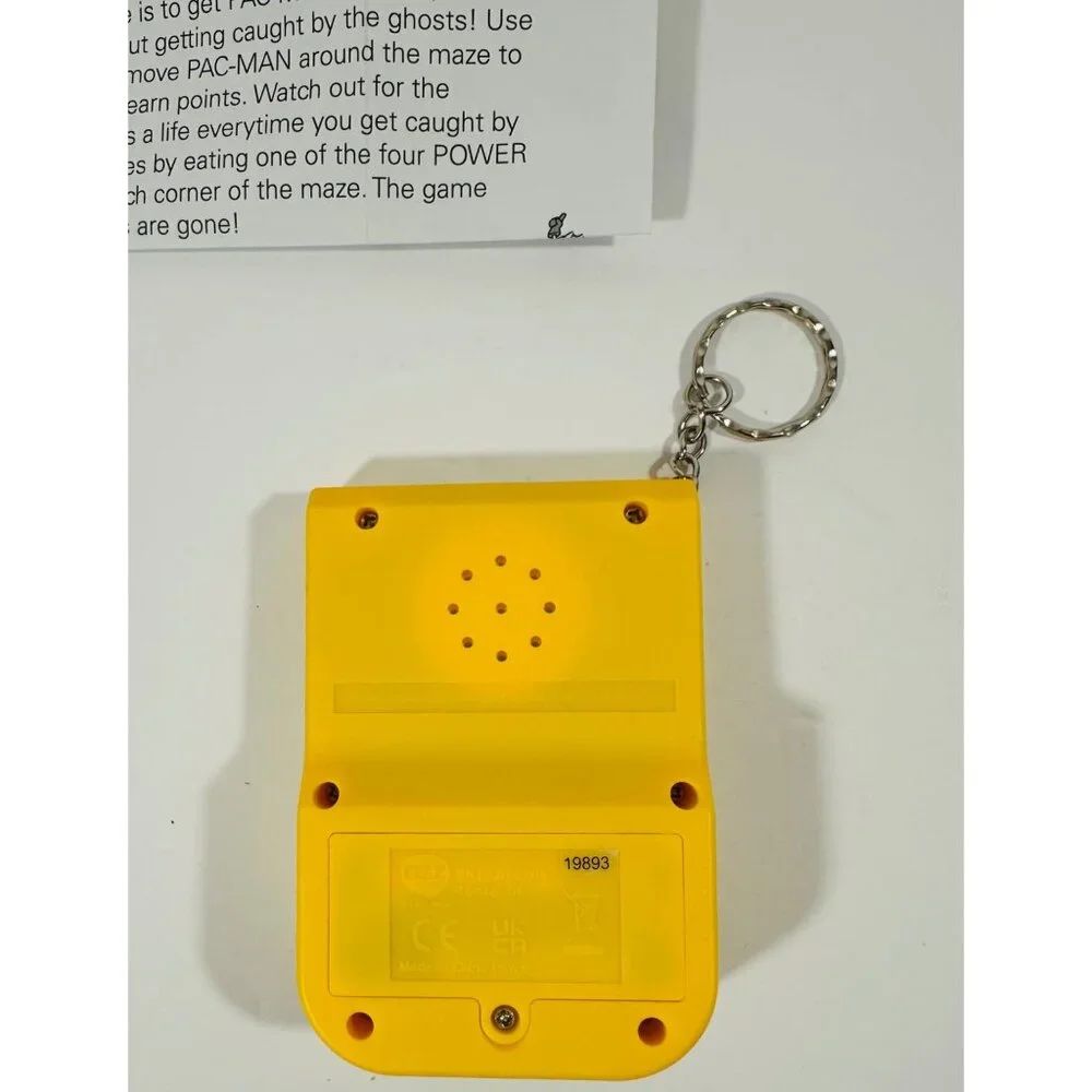 Pac-Man Game Keyring With LCD Screen & Instructions Travel Fun Ghost Pellets
